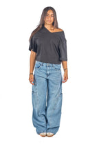 Grey V Neck Relaxed Tee