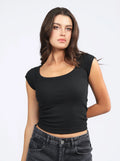 Square Neck Short Sleeve Top