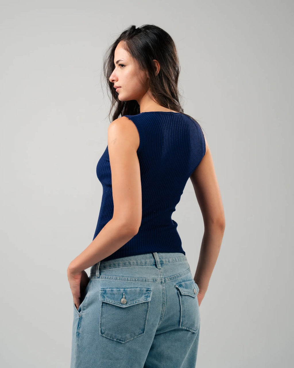 LAQTA Navy Knitted Top - image 2