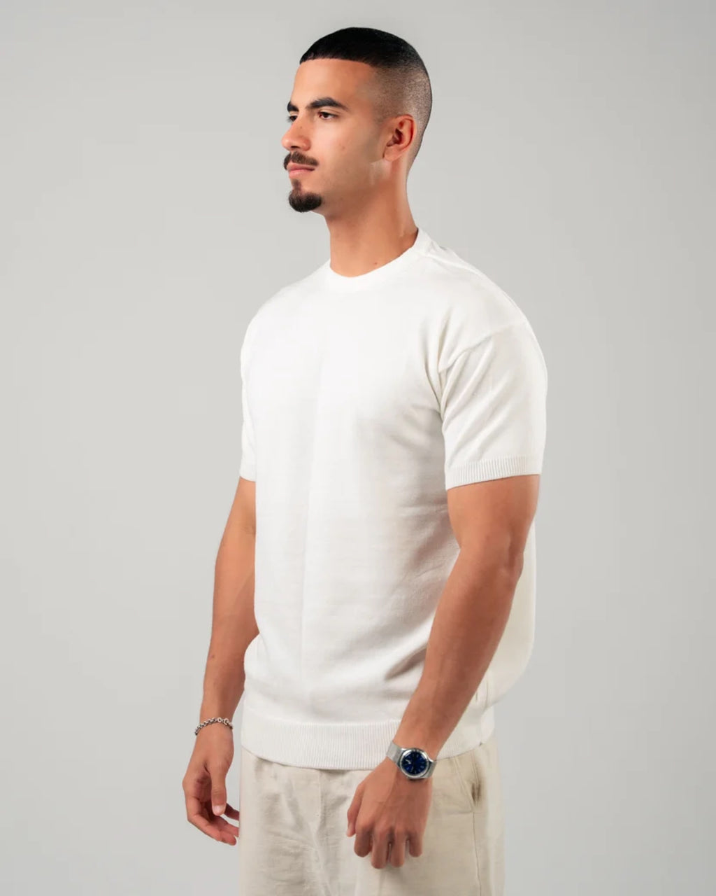LAQTA White Knitted T Shirt - image 1