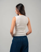 LAQTA White Knitted Top - image 1