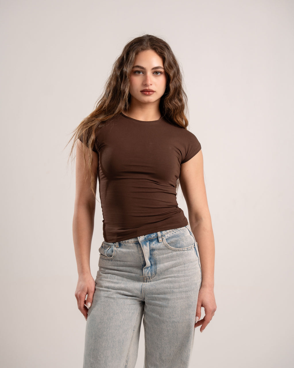 MAZIG PROJECT Brown Round Basic Top - image 1