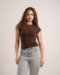 MAZIG PROJECT Brown Round Basic Top - image 1