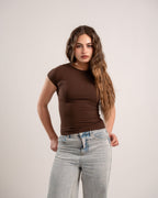 MAZIG PROJECT Brown Round Basic Top - image 3