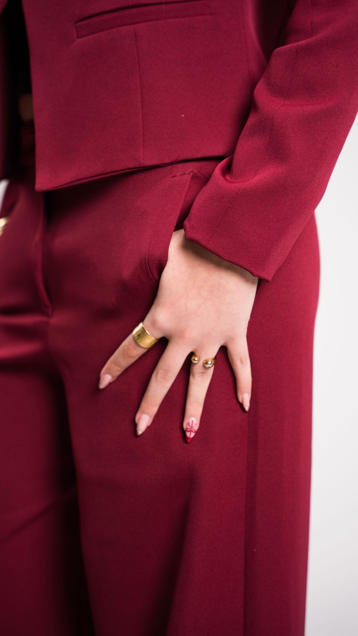 VALOURA Diva Burgandy Pants - image 1