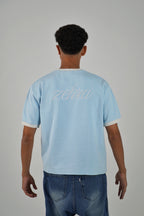 ZEKRA Baby Blue Ringer T-Shirt - image 1