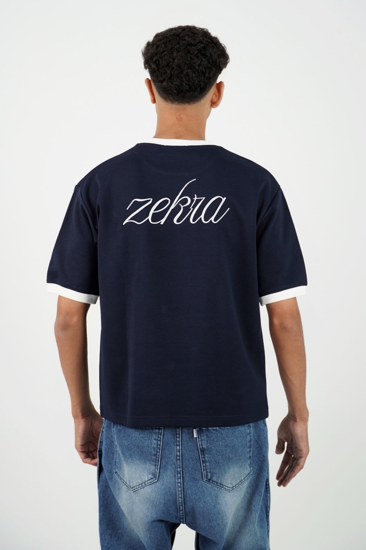 ZEKRA Navy Ringer T Shirt - image 2