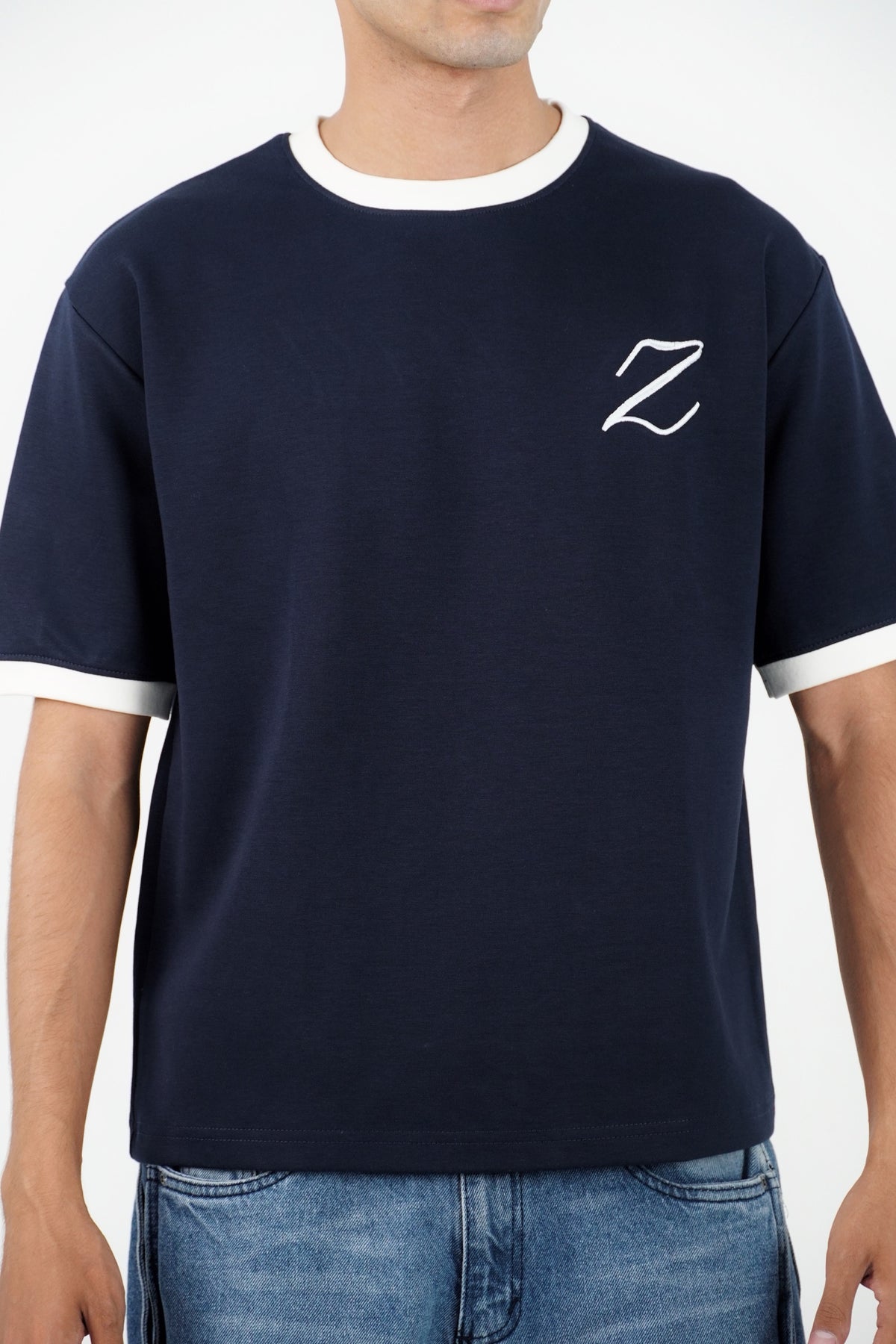 ZEKRA Navy Ringer T Shirt - image 3