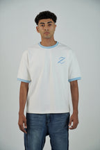 ZEKRA White X Babyblue Ringer T-Shirt - image 2