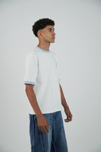 ZEKRA White X Babyblue Ringer T-Shirt - image 4